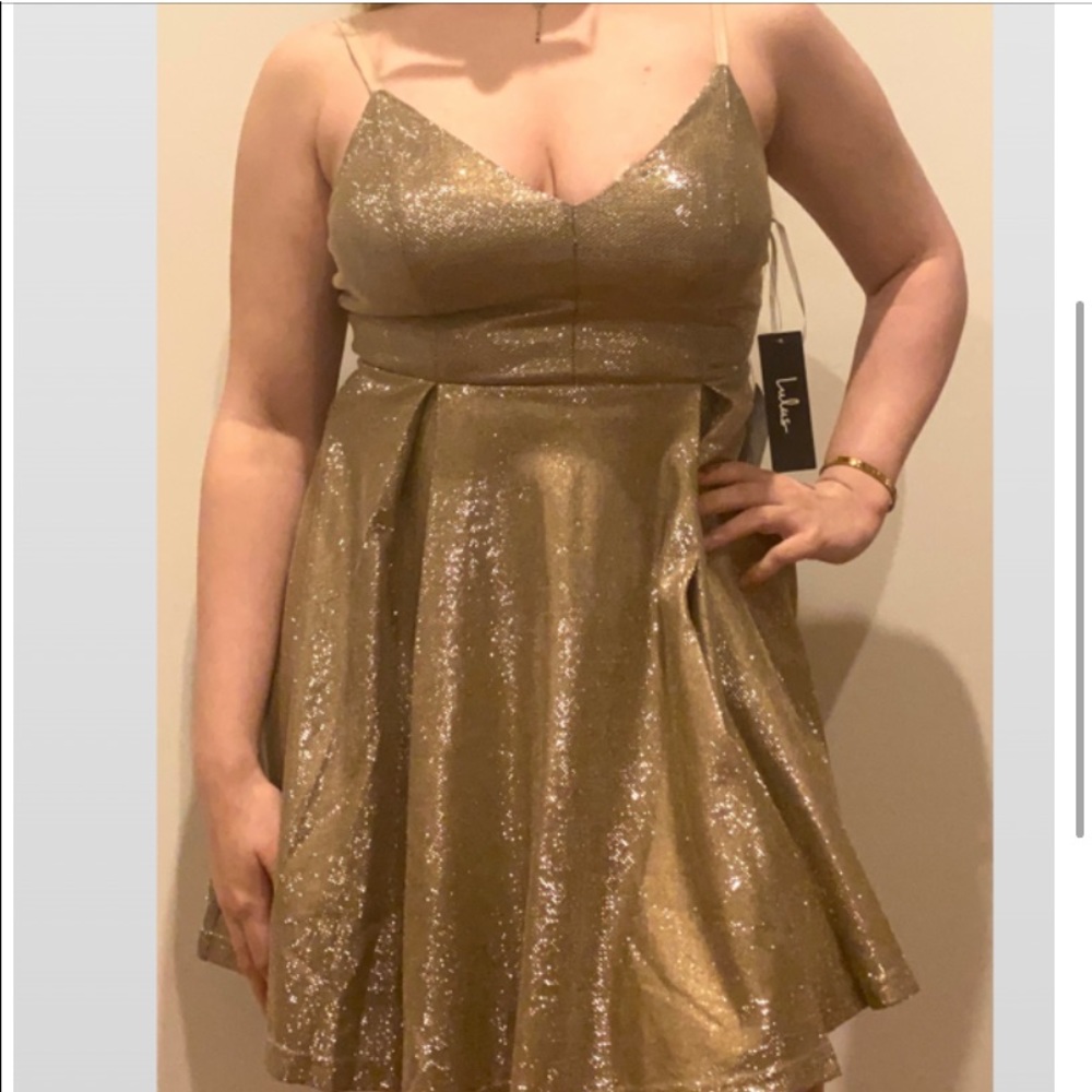 Lulu’s Gold Mini-Dress Women’s Small